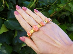 Antique 11.50 Carat Hardstone and 22k Yellow Gold Bracelet