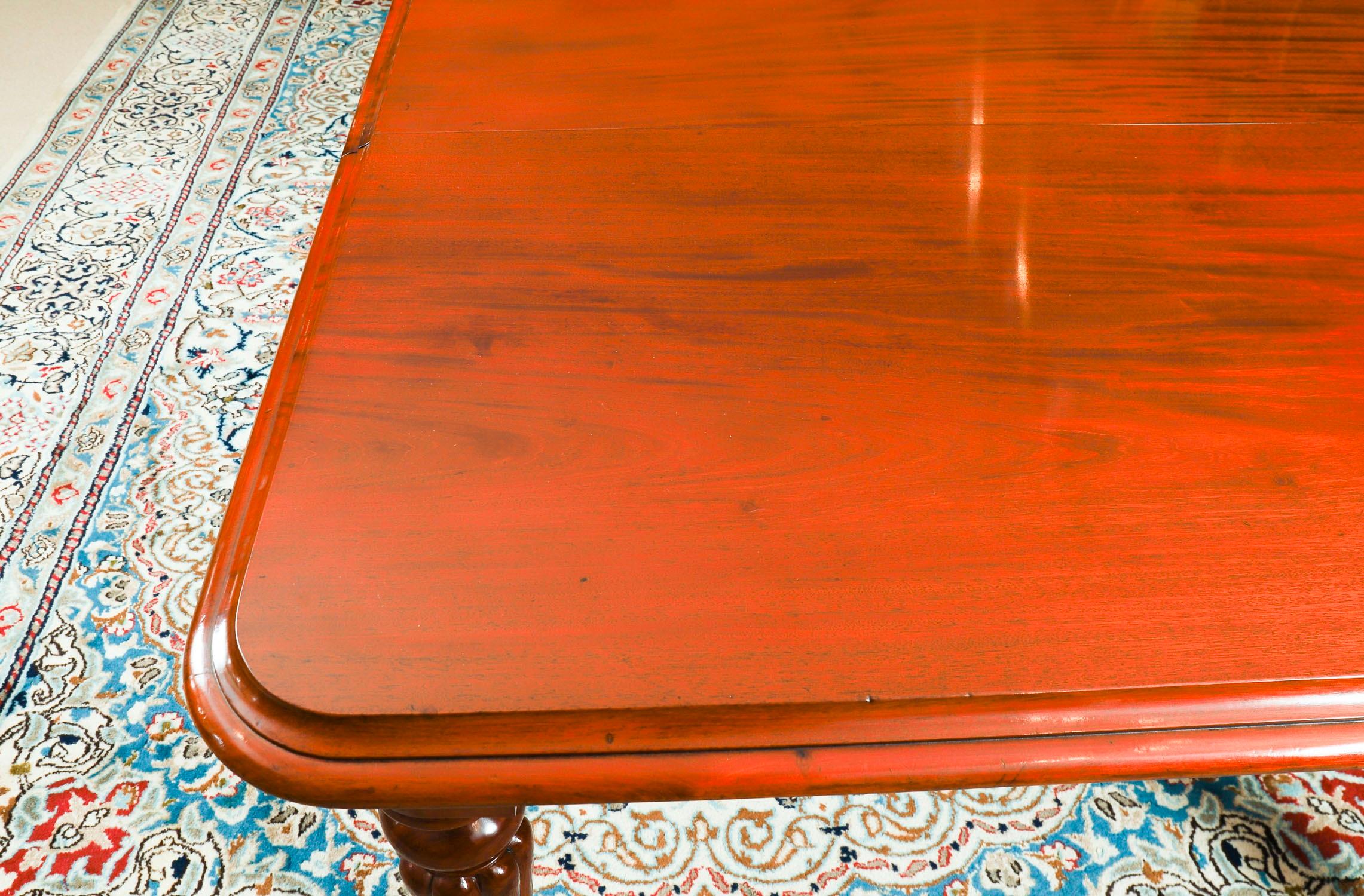 Antigua Mesa de Comedor Victoriana de Caoba Flameada de 11'5 pies Siglo XIX en venta 10