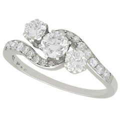 Antique 1.16 Carat Diamond and Platinum Twist Ring, circa 1920