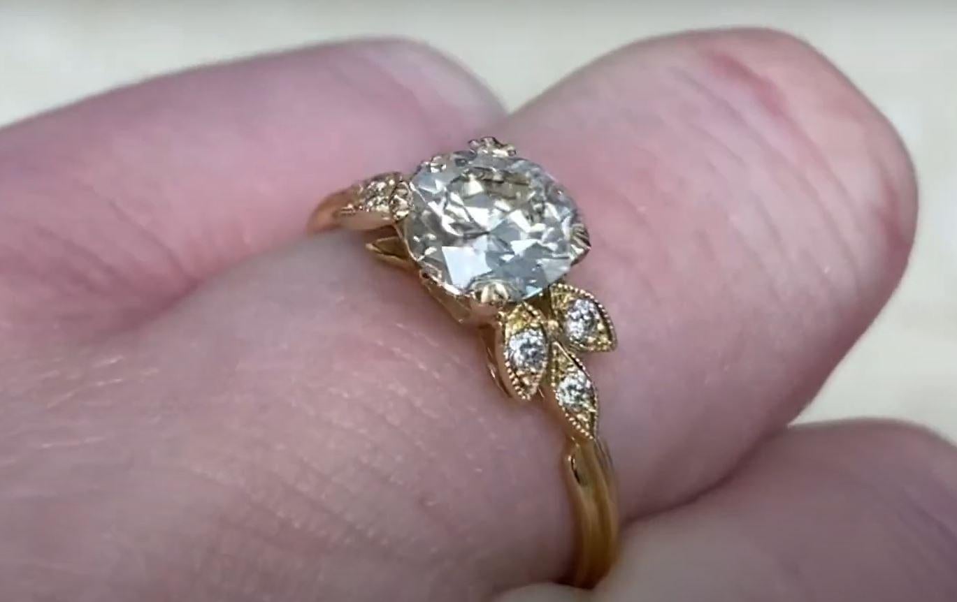 Verlobungsring mit altem europäischem Diamantschliff (ca. 1,10 Karat), 18k Gelbgold im Zustand „Hervorragend“ im Angebot in New York, NY