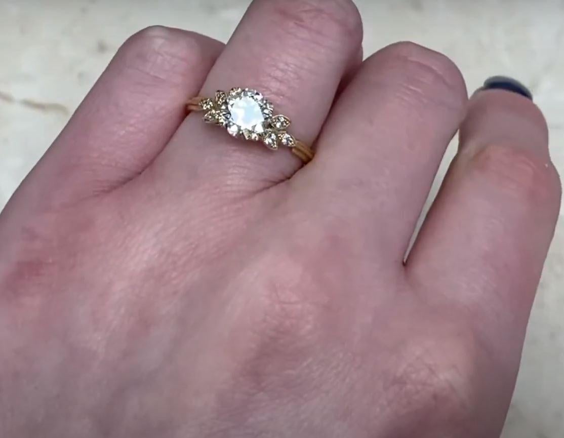 Verlobungsring mit altem europäischem Diamantschliff (ca. 1,10 Karat), 18k Gelbgold Damen im Angebot