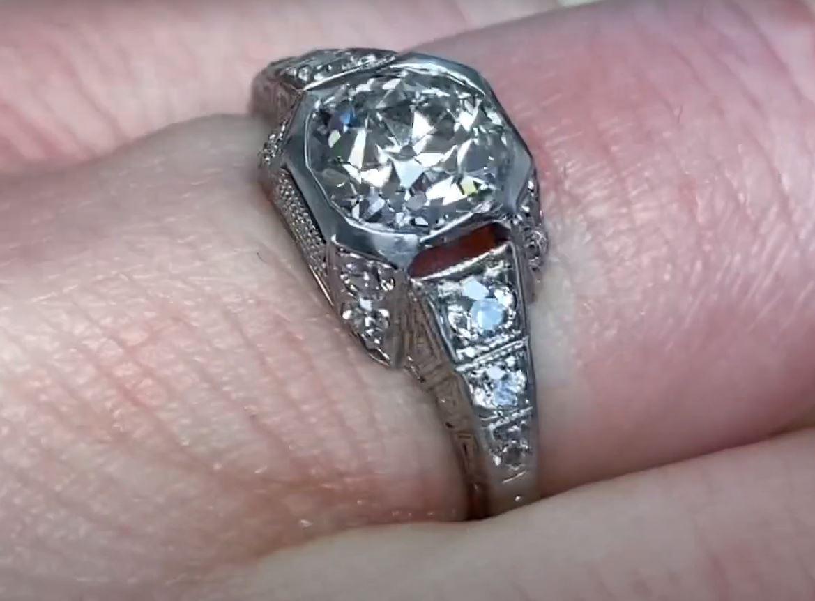 Antique 1.17ct Old European Cut Diamond Engagement Ring, VS1 Clarity, Platinum For Sale 3