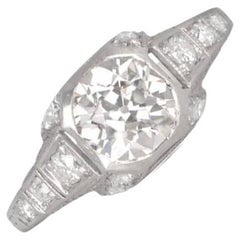 Antique 1.17ct Old European Cut Diamond Engagement Ring, VS1 Clarity, Platinum