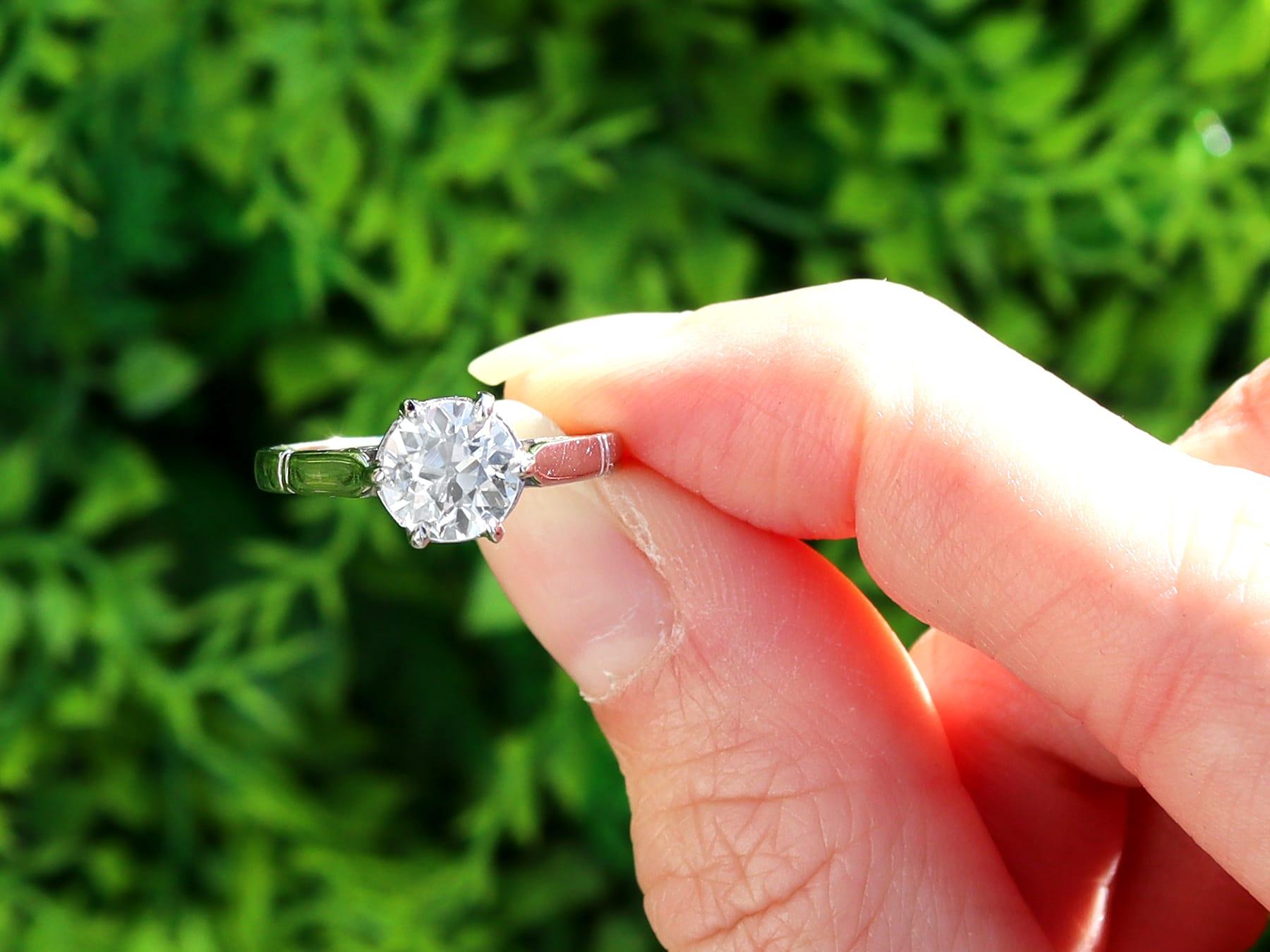 A fine and impressive antique 1.18 carat diamond and 18 karat white gold solitaire engagement ring; part of our diverse collection of Edwardian engagement rings.

This fine and impressive solitaire ring has been crafted in 18k white gold.

The