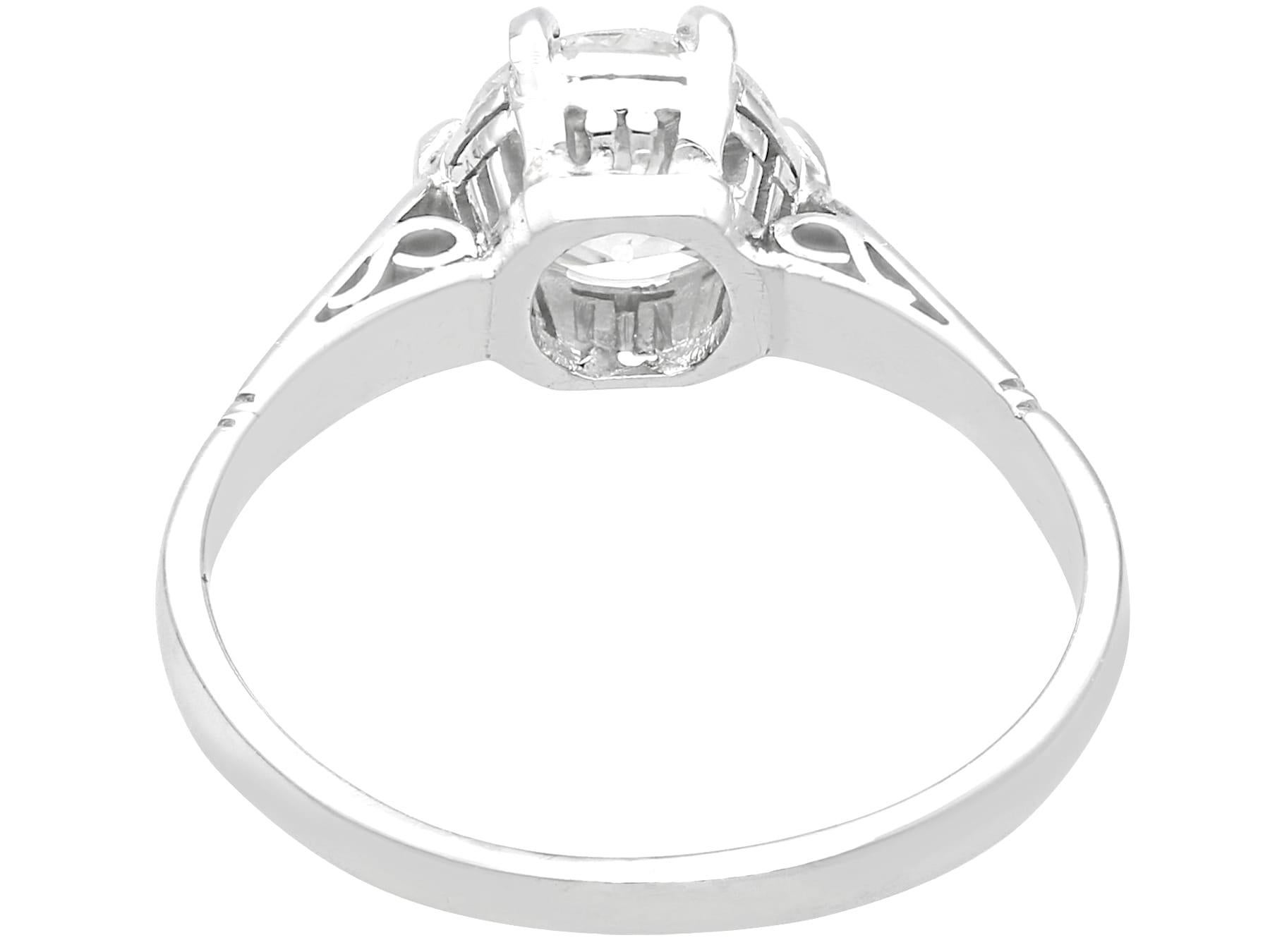 Antique 1.18 Carat Diamond 18k White Gold Solitaire Engagement Ring Circa 1910 In Excellent Condition For Sale In Jesmond, Newcastle Upon Tyne
