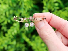 Antique 1.18ct Diamond and 14k Yellow Gold Art Nouveau Brooch Circa 1900