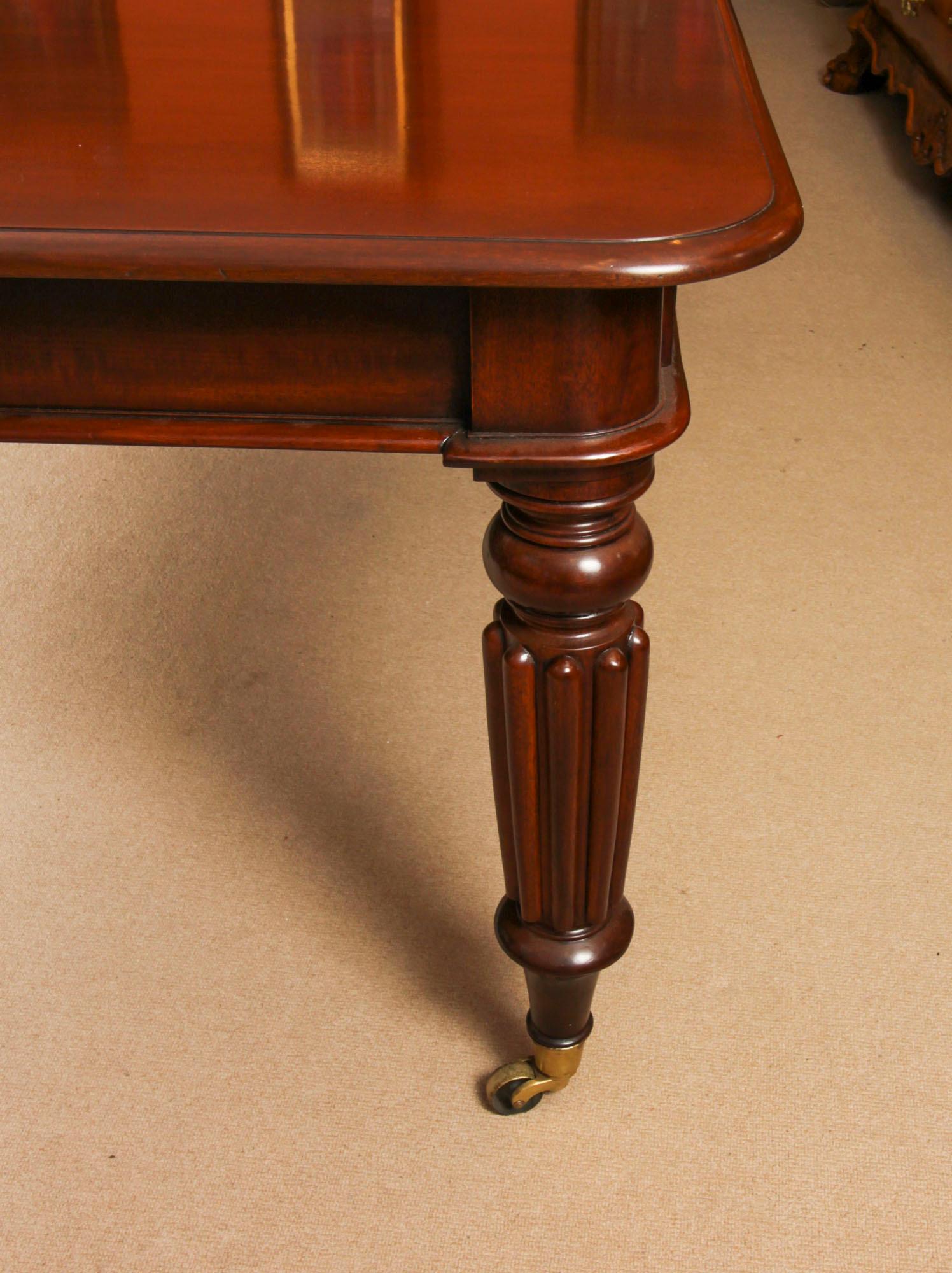 Antique 11ft Extending Dining Table C1835 & 12 Shieldback Dining Chairs 4