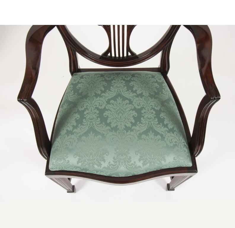 Antique 11ft Extending Dining Table C1835 & 12 Shieldback Dining Chairs 7