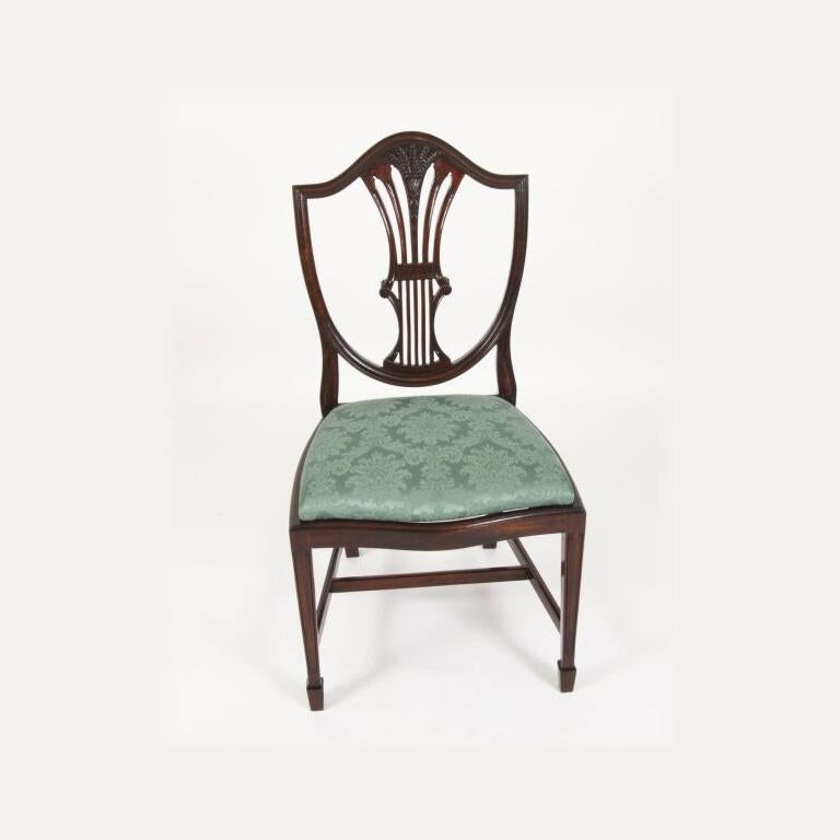 Antique 11ft Extending Dining Table C1835 & 12 Shieldback Dining Chairs 8