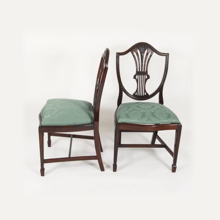 Antique 11ft Extending Dining Table C1835 & 12 Shieldback Dining Chairs 9