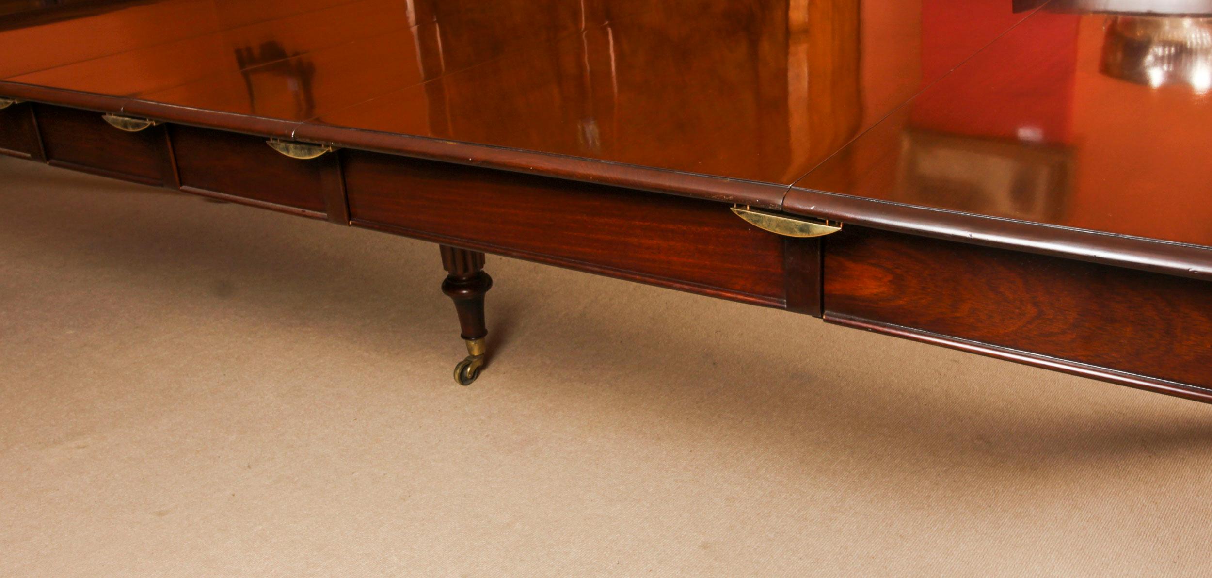 William IV Antique 11ft Extending Dining Table C1835 & 12 Shieldback Dining Chairs