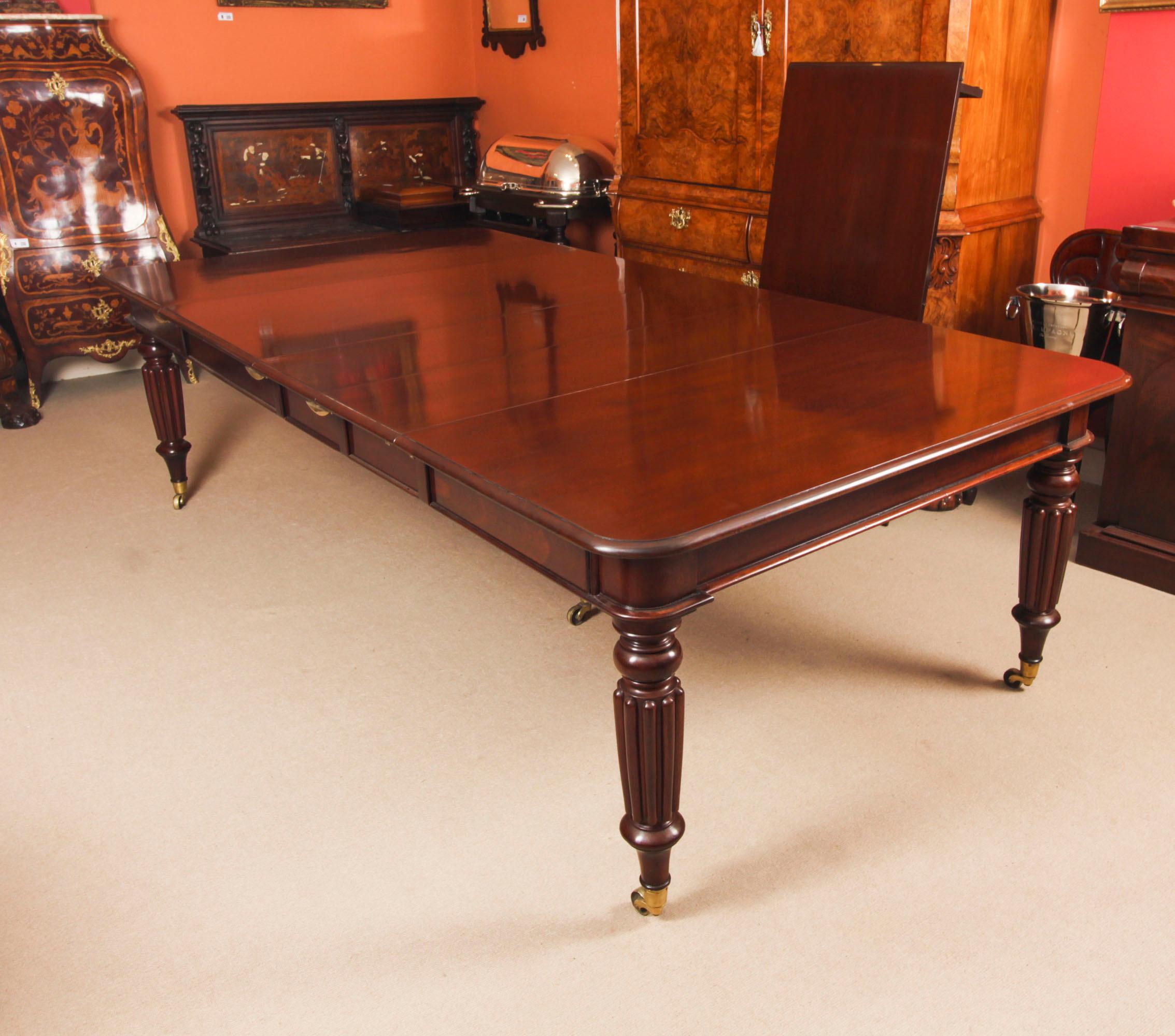 Mid-19th Century Antique 11ft Extending Dining Table C1835 & 12 Shieldback Dining Chairs