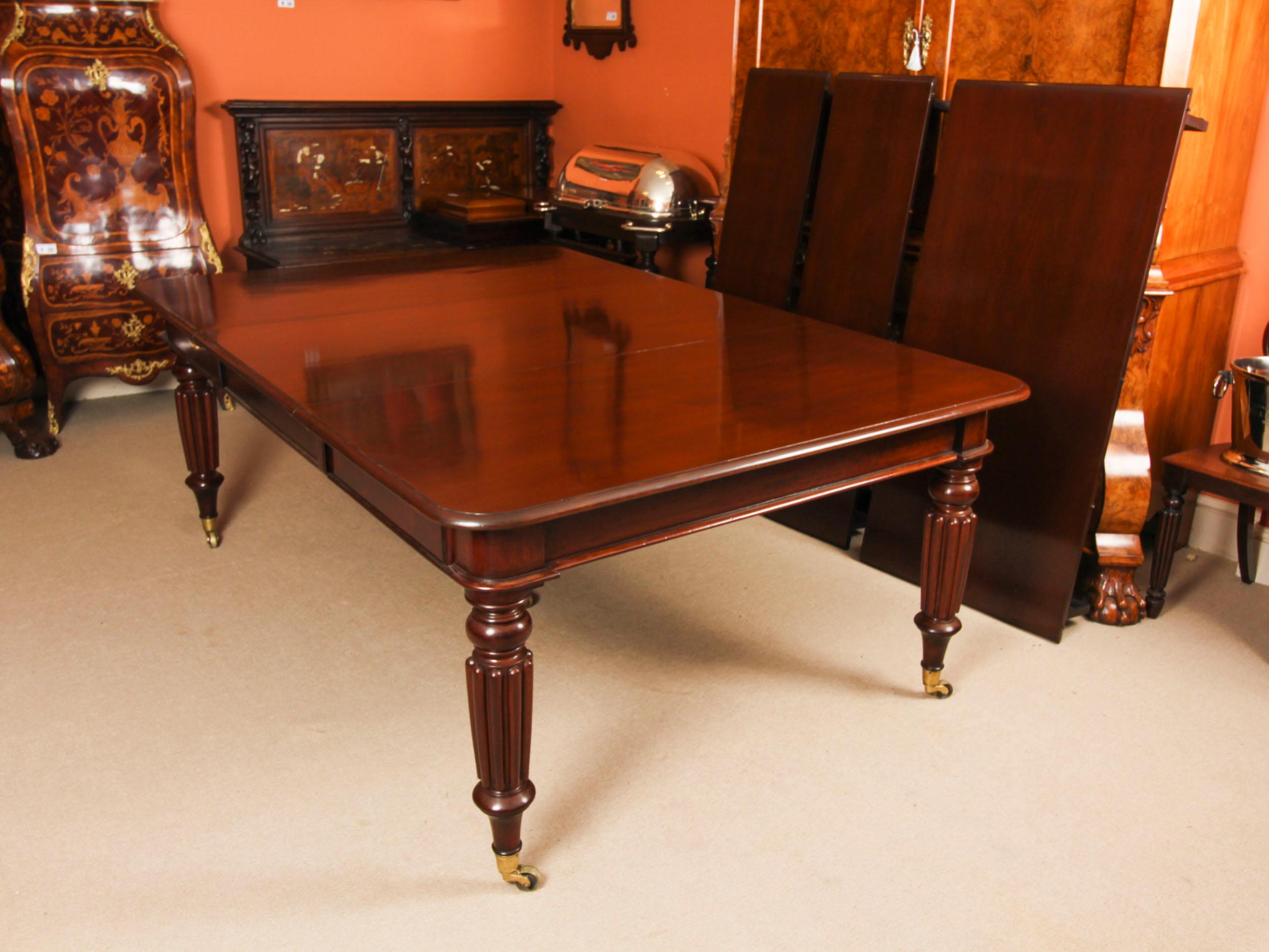 Antique 11ft Extending Dining Table C1835 & 12 Shieldback Dining Chairs 1