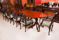 Antique 11ft George IV Regency Triple Pillar Dining Table C1830 19th Century