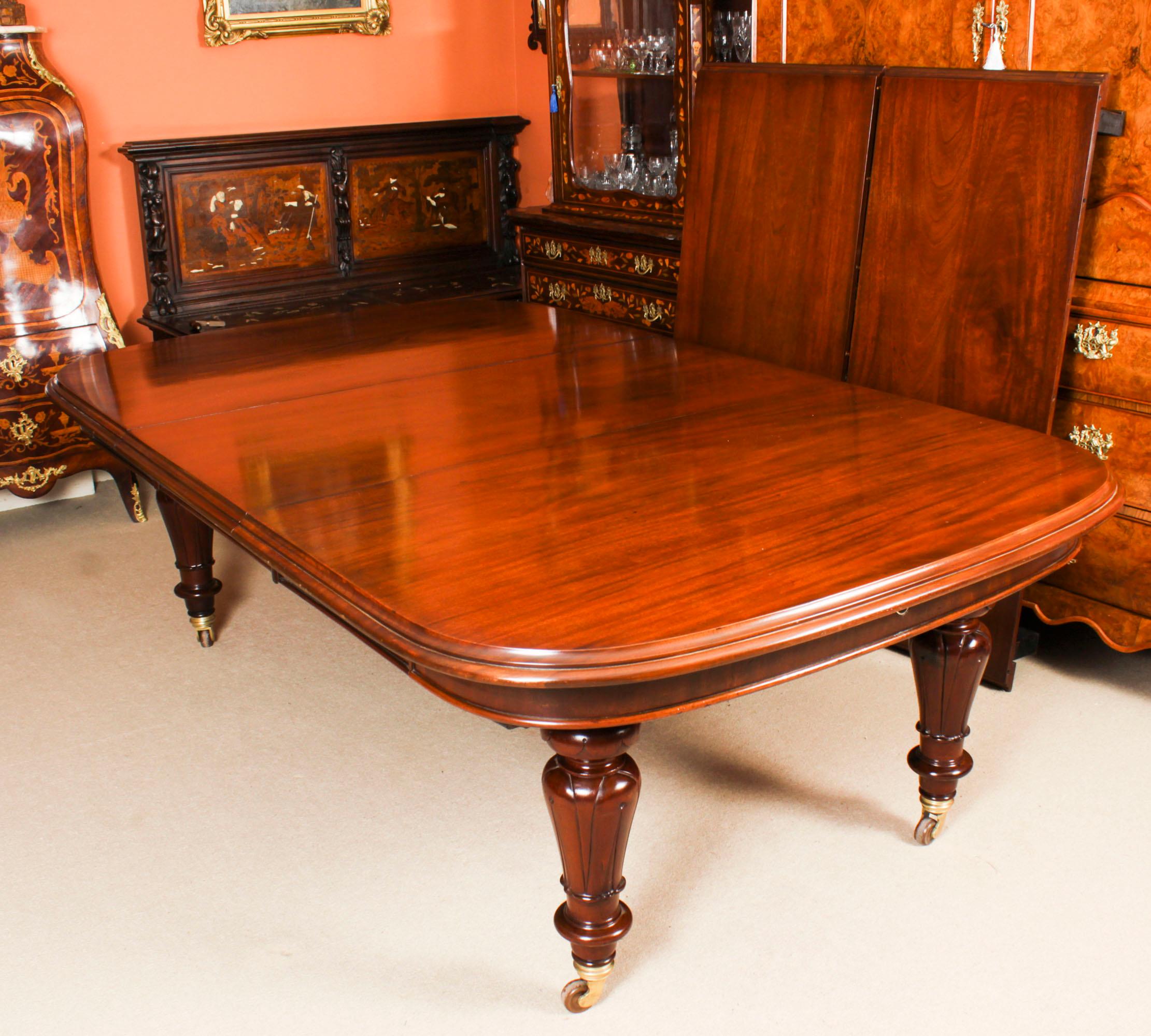 Antique Victorian Flame Mahogany D End Extending Dining Table 19th C 3