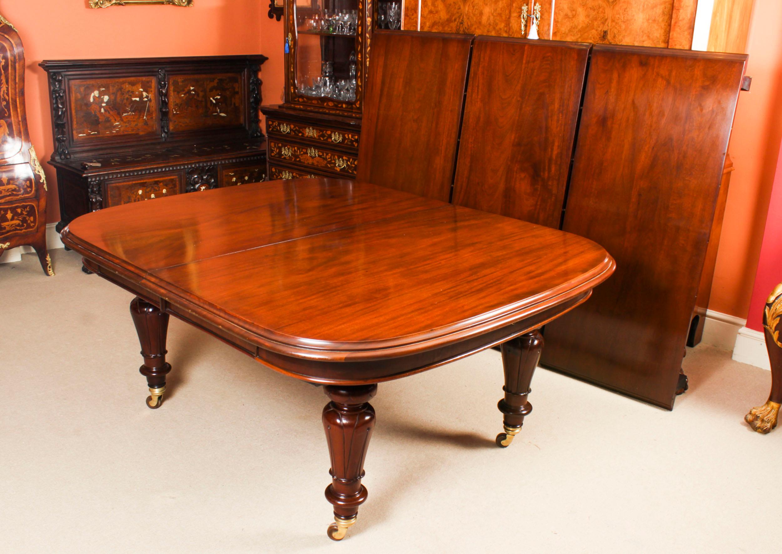 Antique Victorian Flame Mahogany D End Extending Dining Table 19th C 4