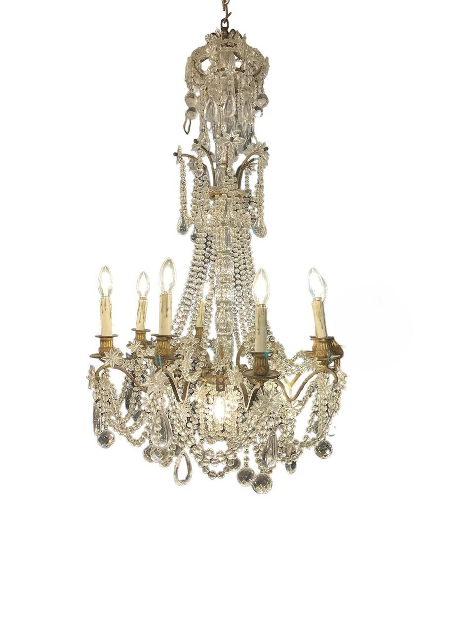 Emanando un fascino senza tempo, questo antico lampadario di cristallo a 12 lampadine cattura l'essenza di un'epoca passata. Il suo design intricato mette in mostra la maestria dei tempi passati, con sfaccettature di cristallo abbaglianti che