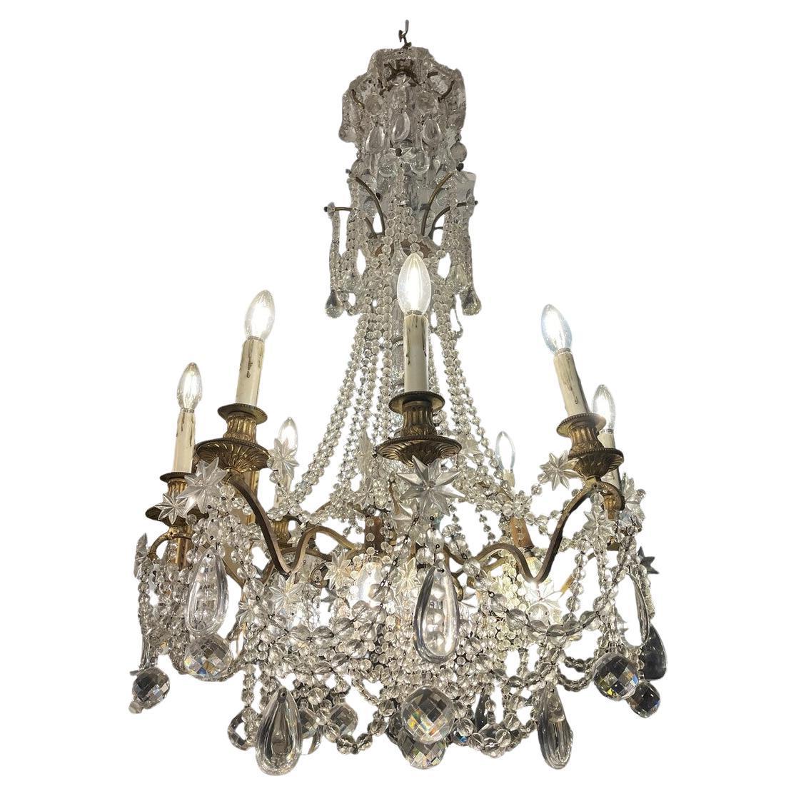 Antique 12 bulb Crystal Chandelier