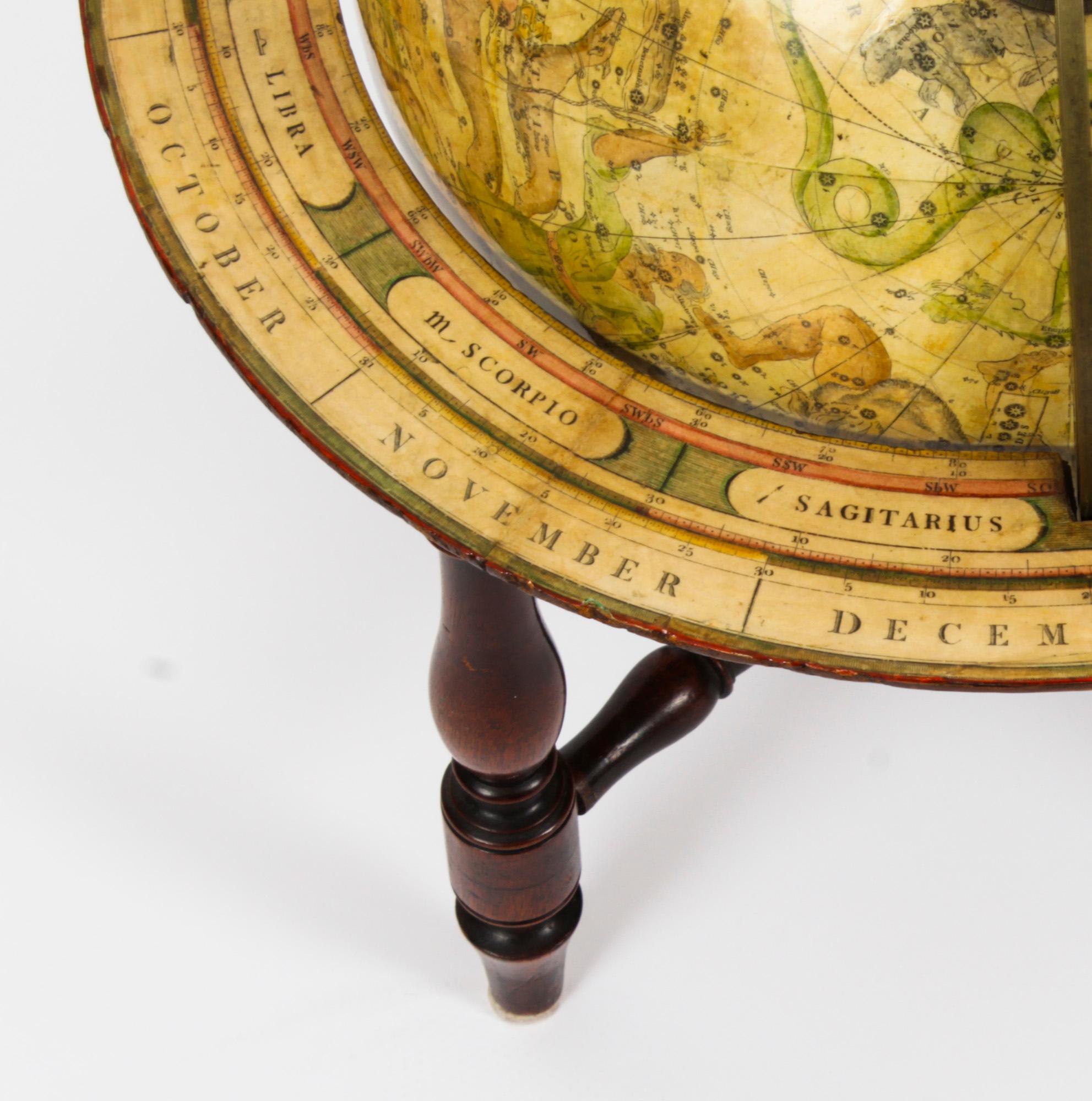 Antique Cary's New Celestial Library Table Globe on Stand 19th C 5