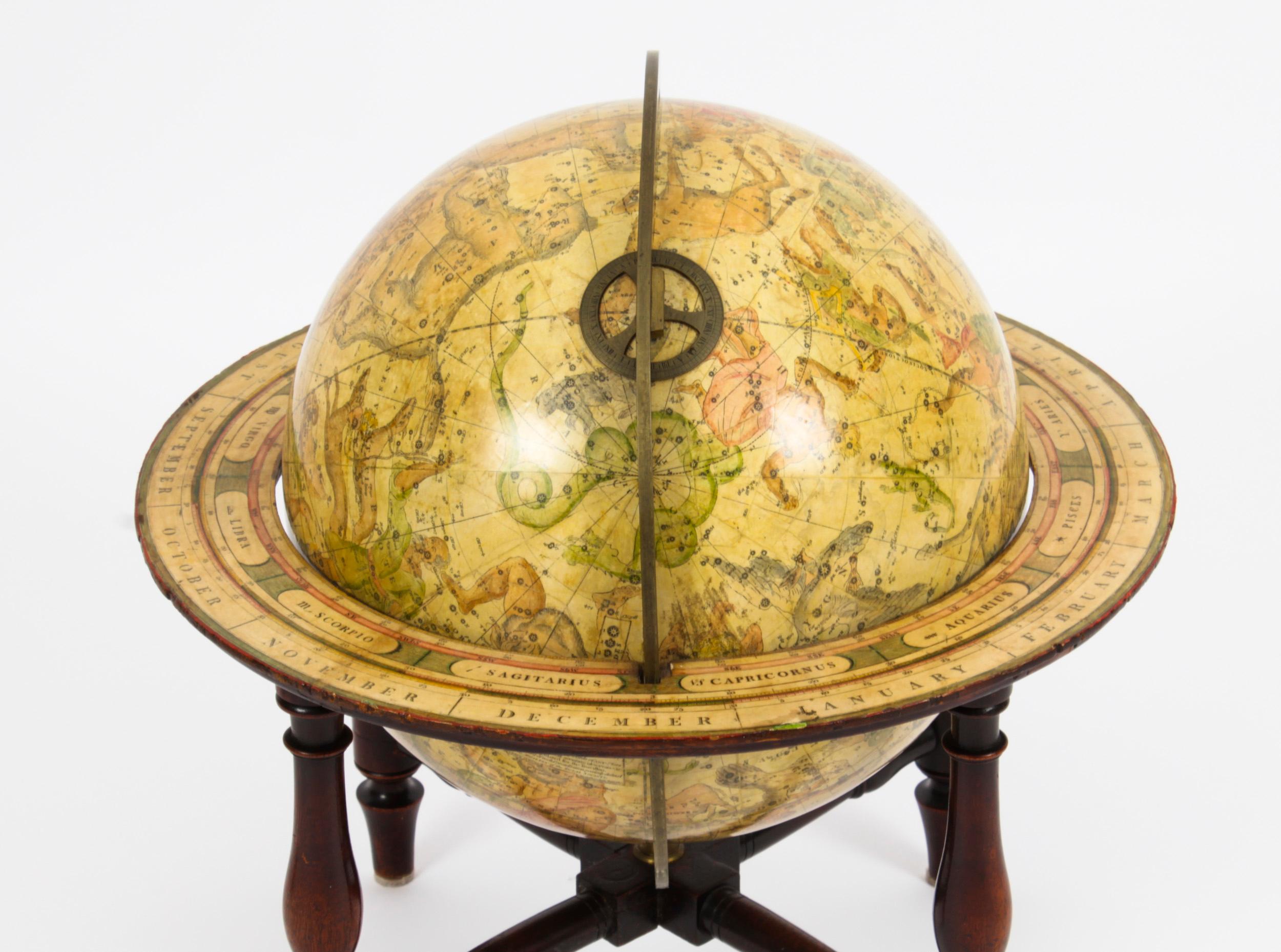 Antique Cary's New Celestial Library Table Globe on Stand 19th C 6