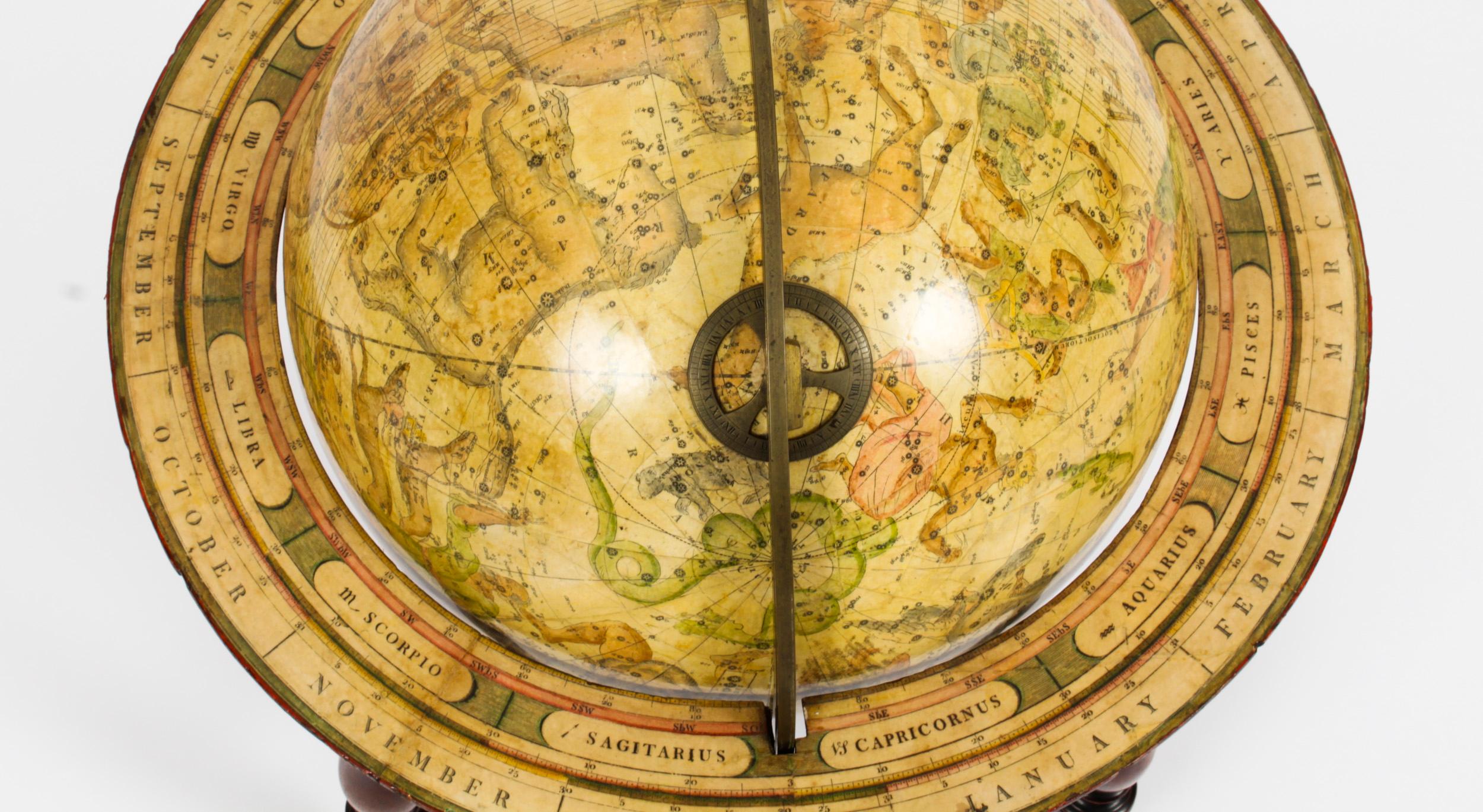 Antique Cary's New Celestial Library Table Globe on Stand 19th C 7