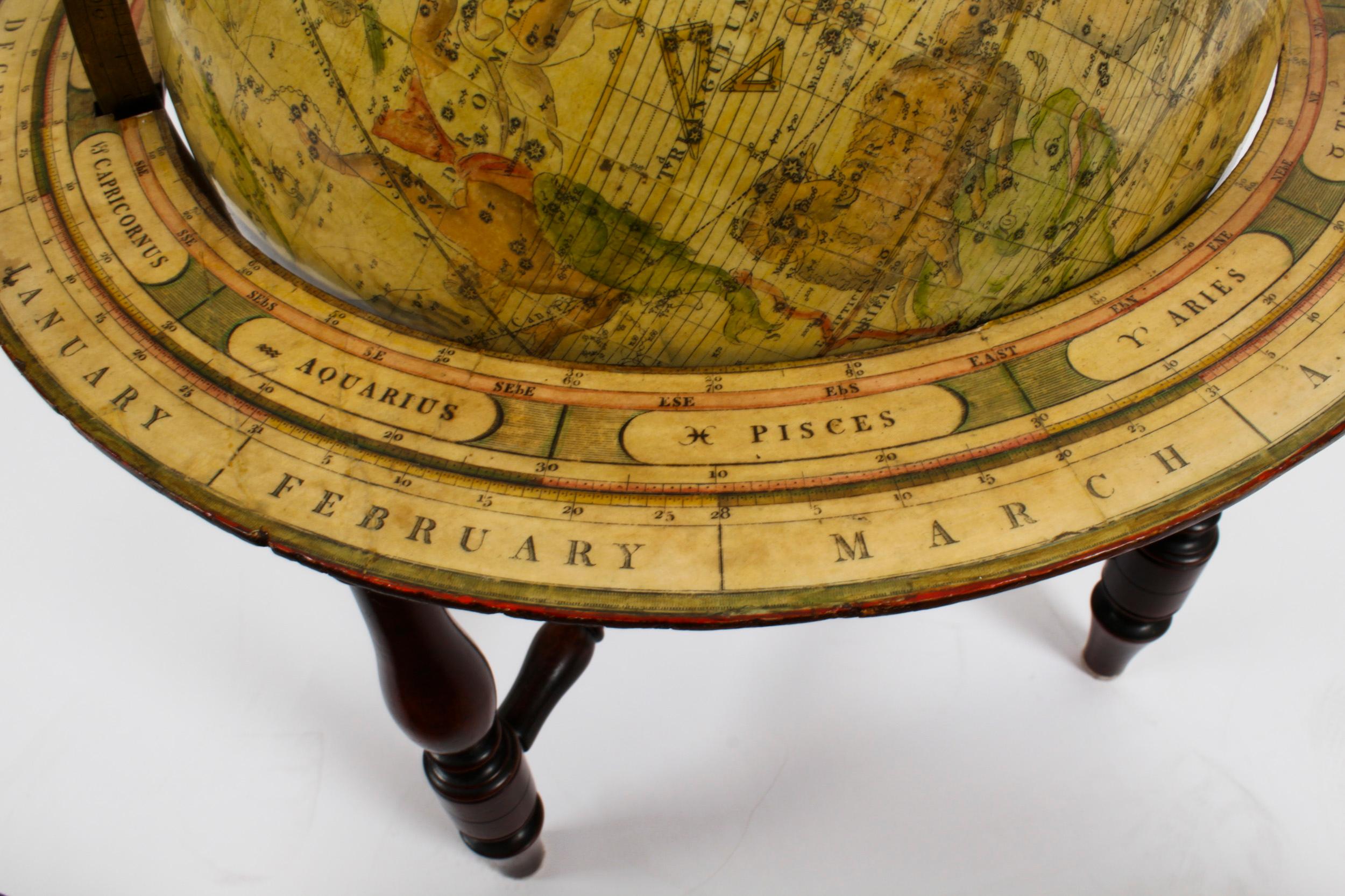 Antique Cary's New Celestial Library Table Globe on Stand 19th C 13