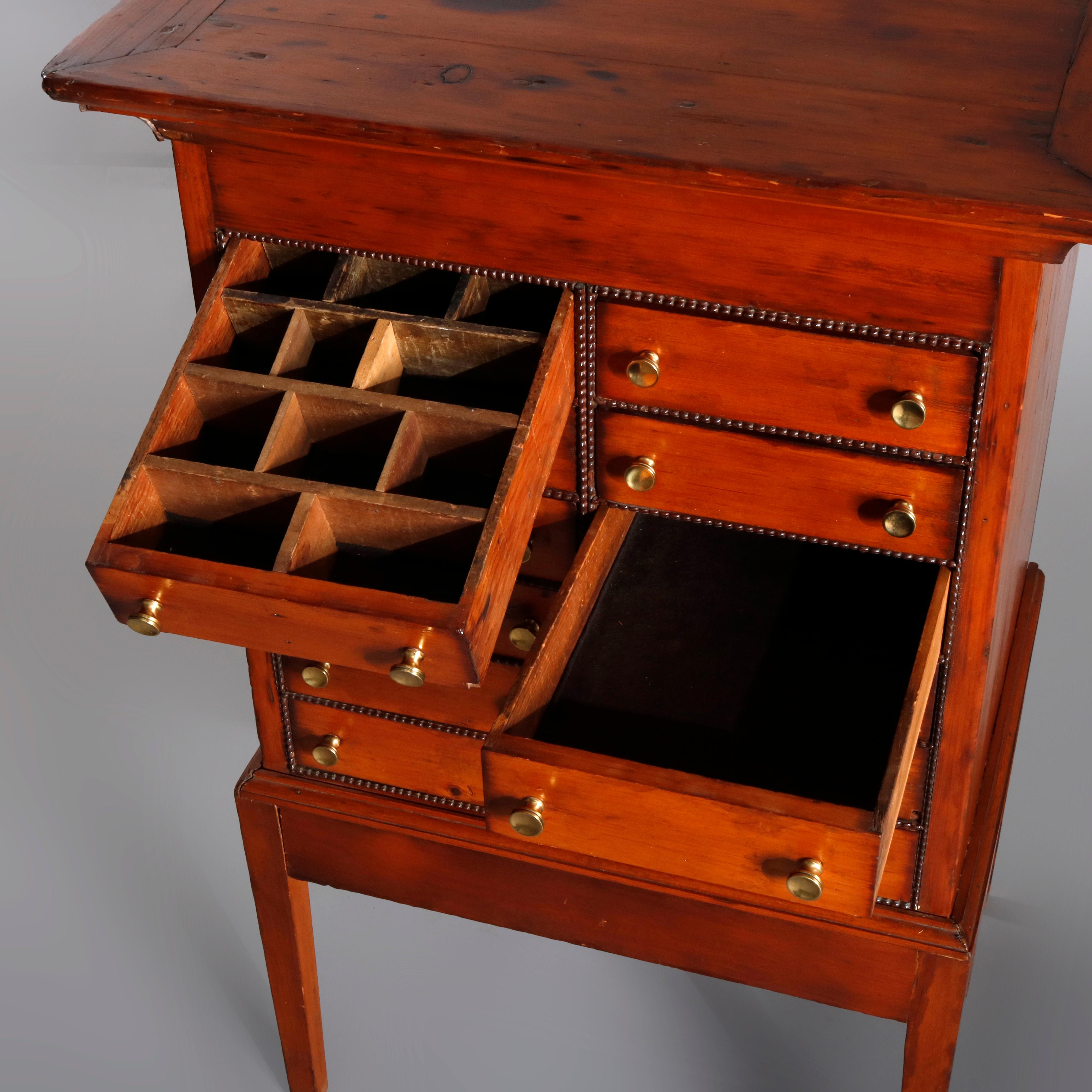 Antique 12-Drawer Pine Apothecary Specimen Cabinet, circa 1870 1