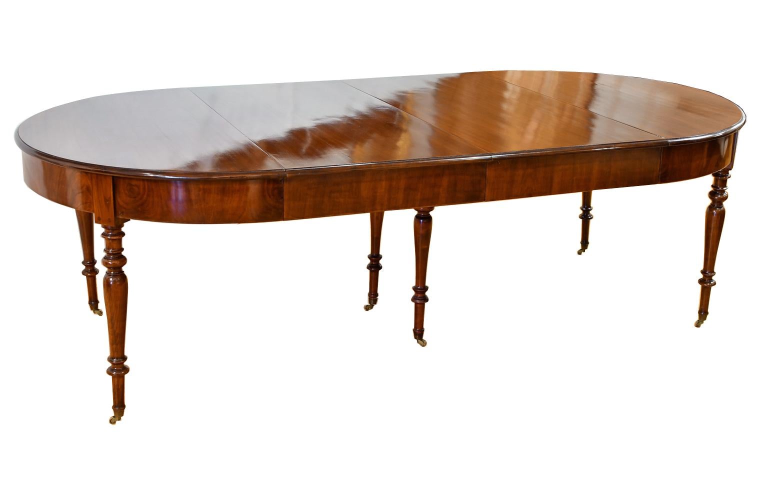 Antique 12 Foot Extension Dining Table in Mahogany w Racetrack Top & Four Leaves 8