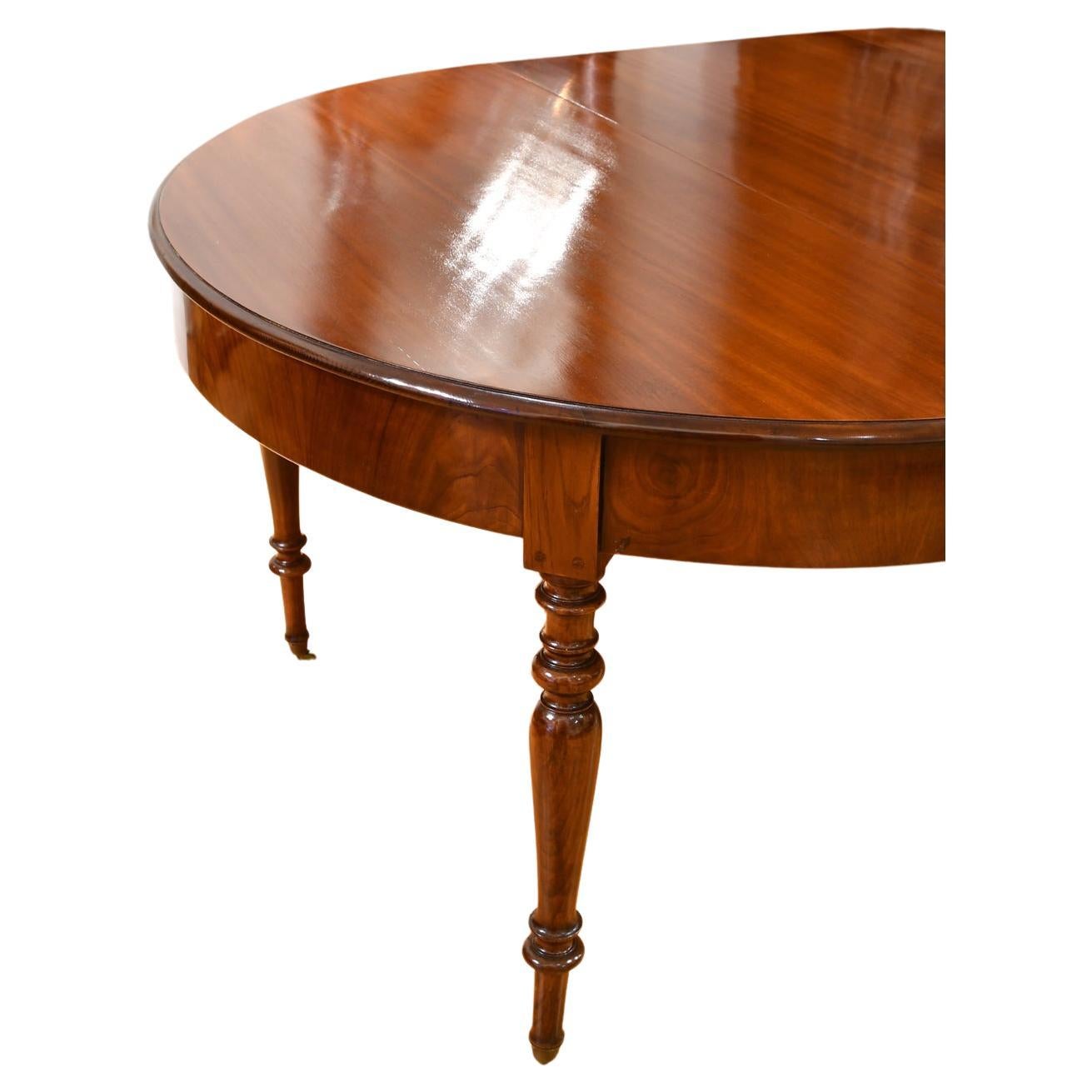Antique 12 Foot Extension Dining Table in Mahogany w Racetrack Top & Four Leaves In Good Condition In Miami, FL
