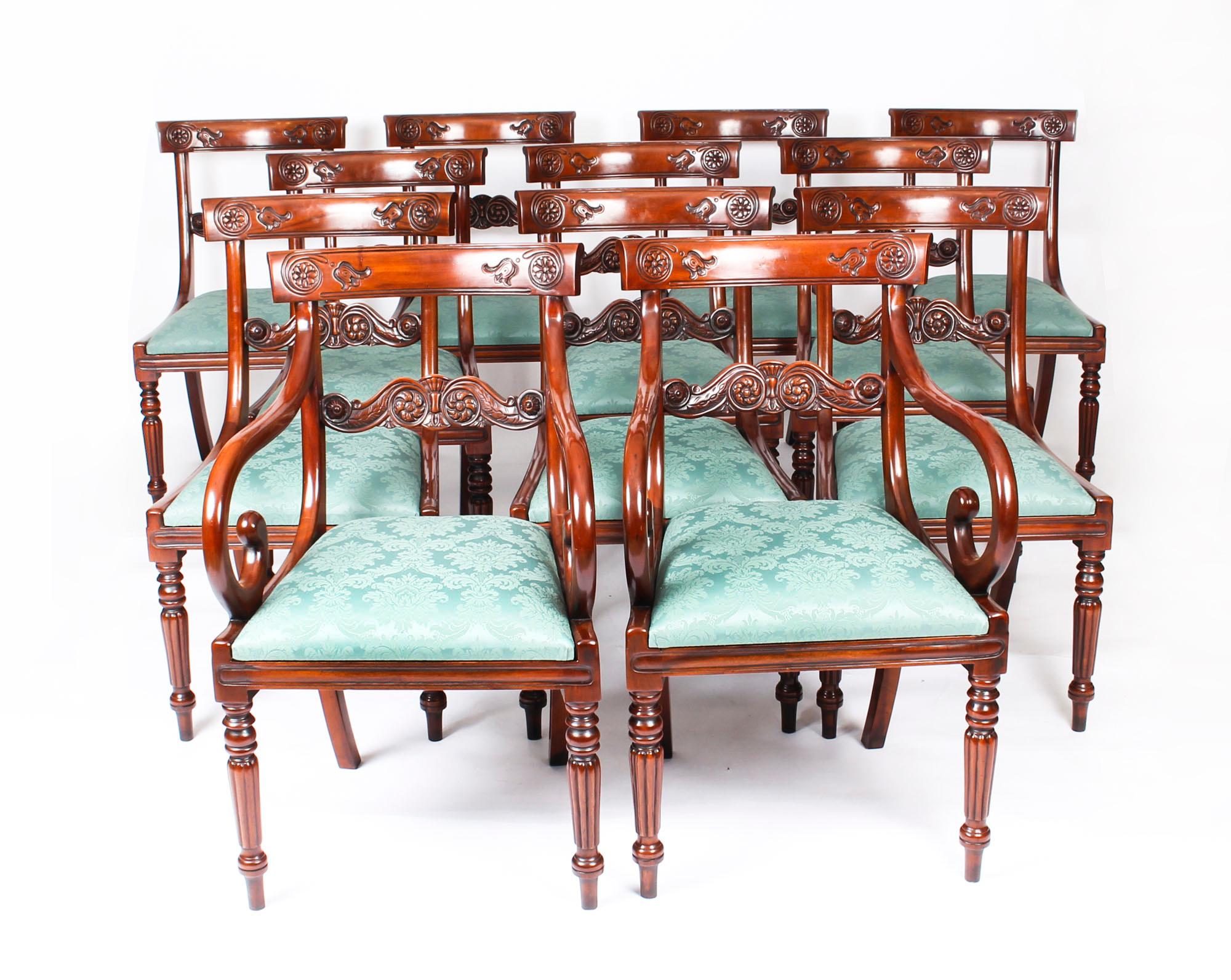 Antique Dining Table by Edwards & Roberts 19th Century and 12 Bar Back Chairs 6