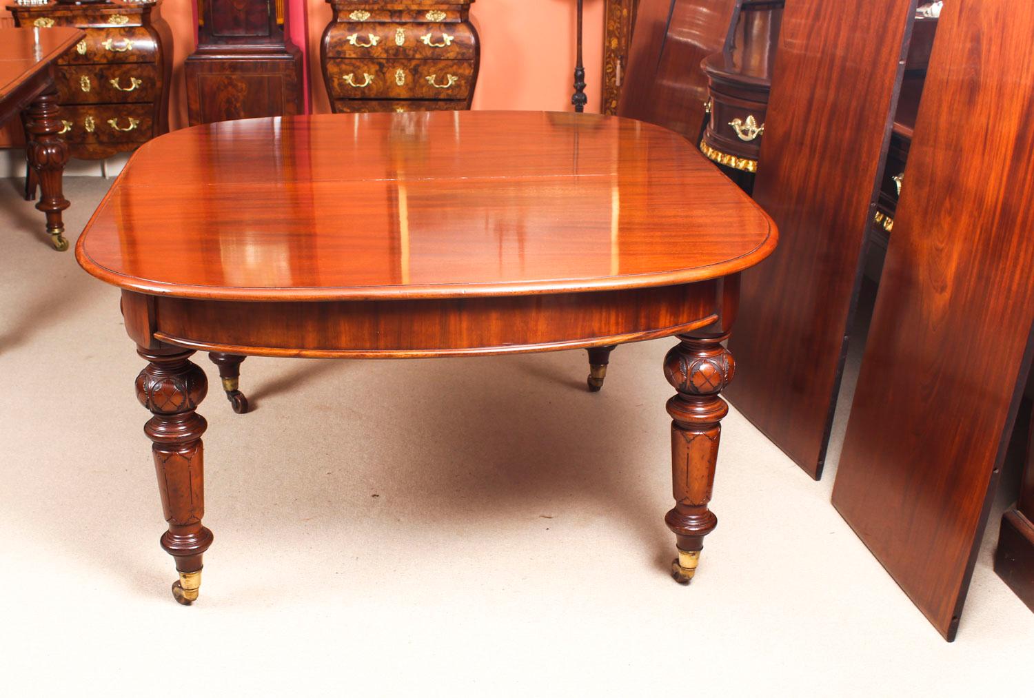 Antique 12 Ft Victorian D-End Mahogany Dining Table & 14 Chairs, 19th Century 1