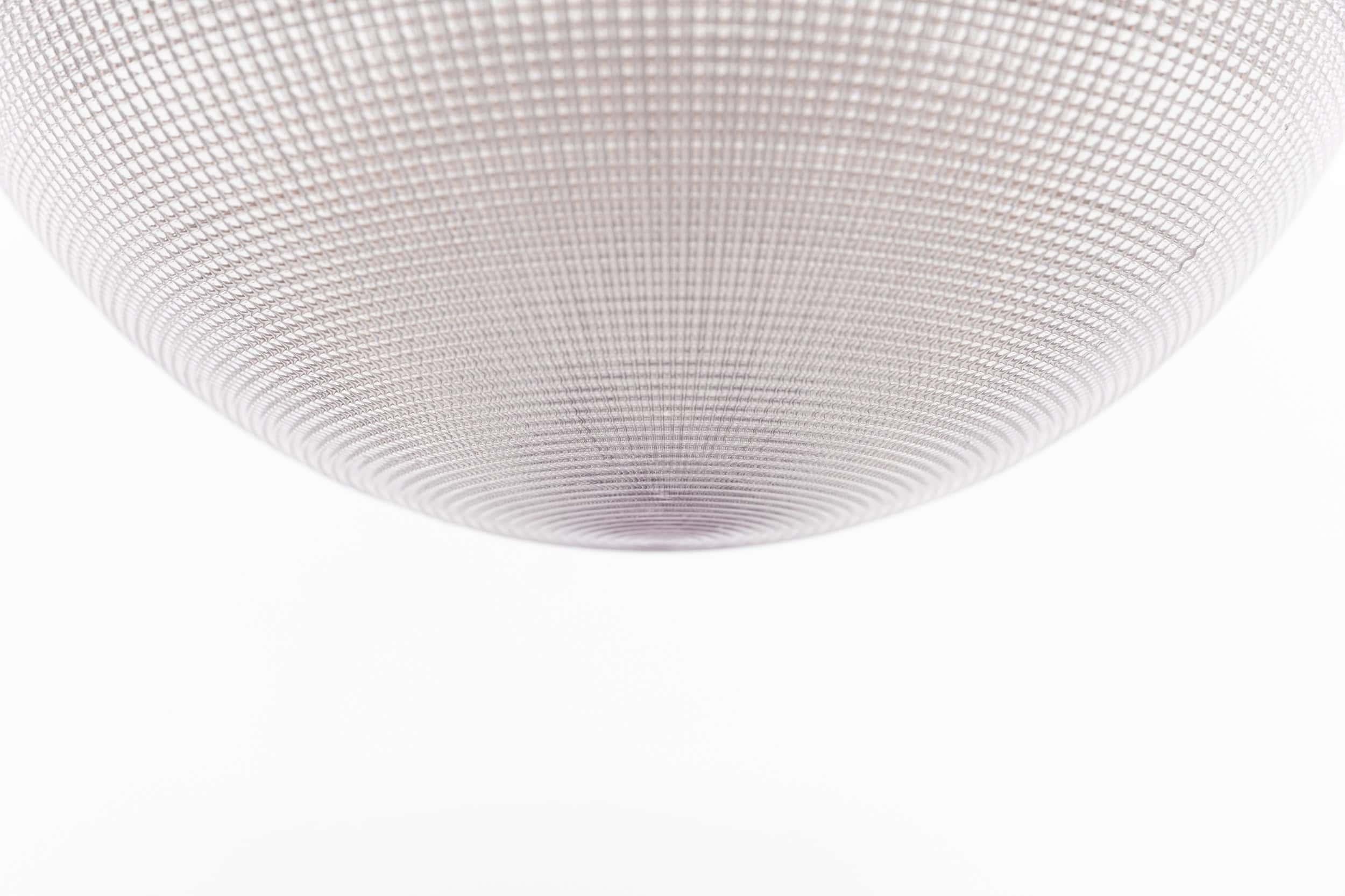 Antiguo Plafonnier de cristal prismático Holophane Blondel Bowl de 12