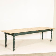 Antique Green Painted Dining Farm Table