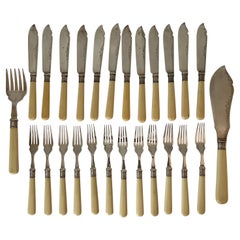 Antikes 12-Place-Fischservice von Hamilton-Laidlaw, Glasgow, um 1877-1878