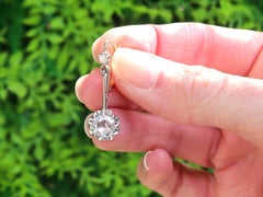 Antike 1,20 Karat Diamant und 15 Karat Gelbgold Tropfenohrringe