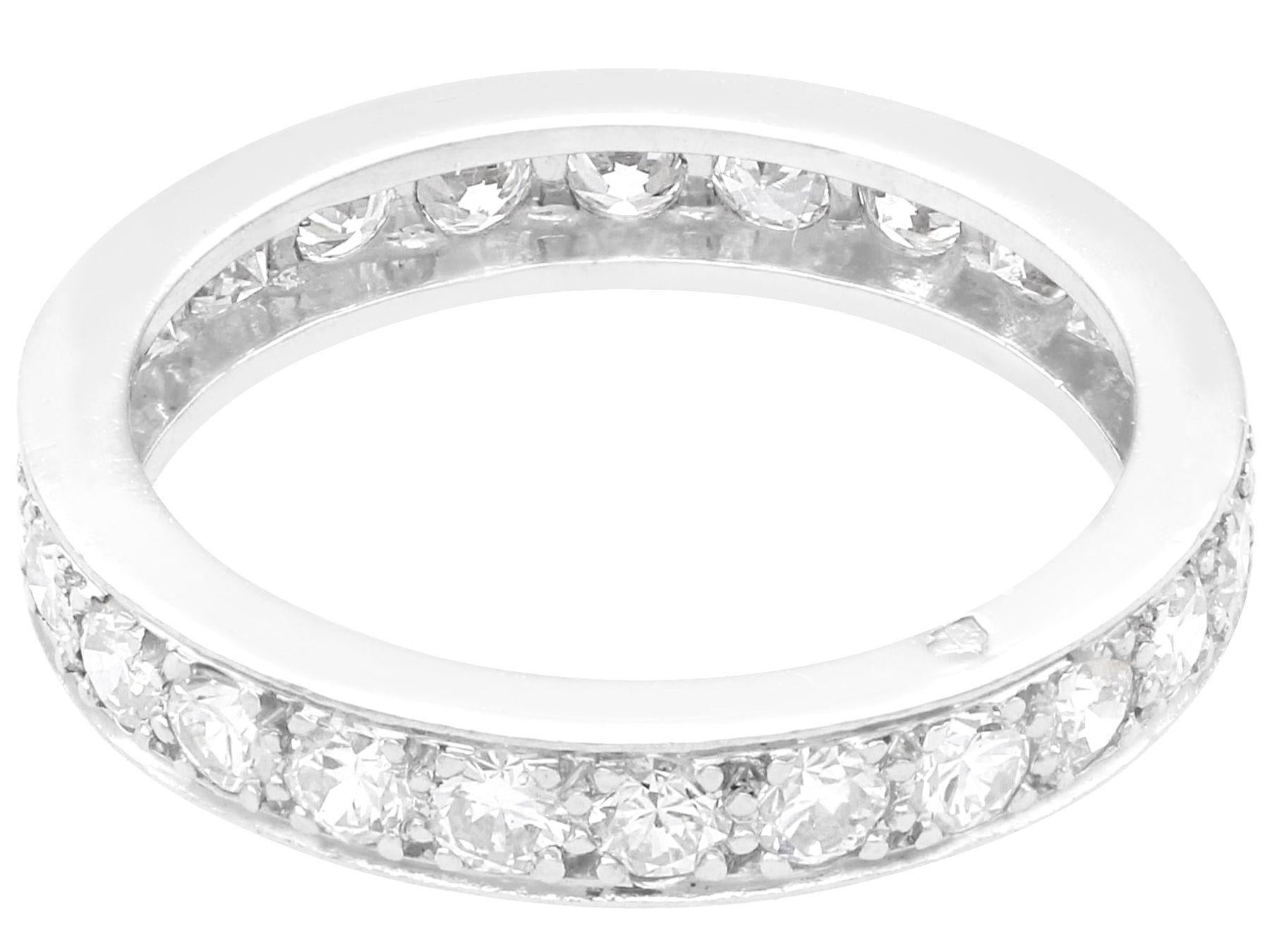 Round Cut Antique 1.20 Carat Diamond and Platinum Full Eternity Ring For Sale