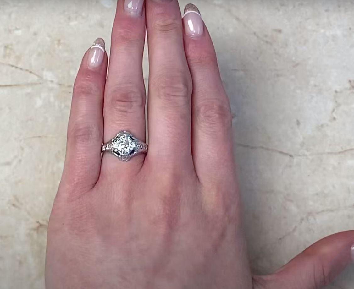 Antique 1.22 Carat Old Euro-Cut Diamond Engagement Ring, I Color, VS1 Clarity For Sale 3