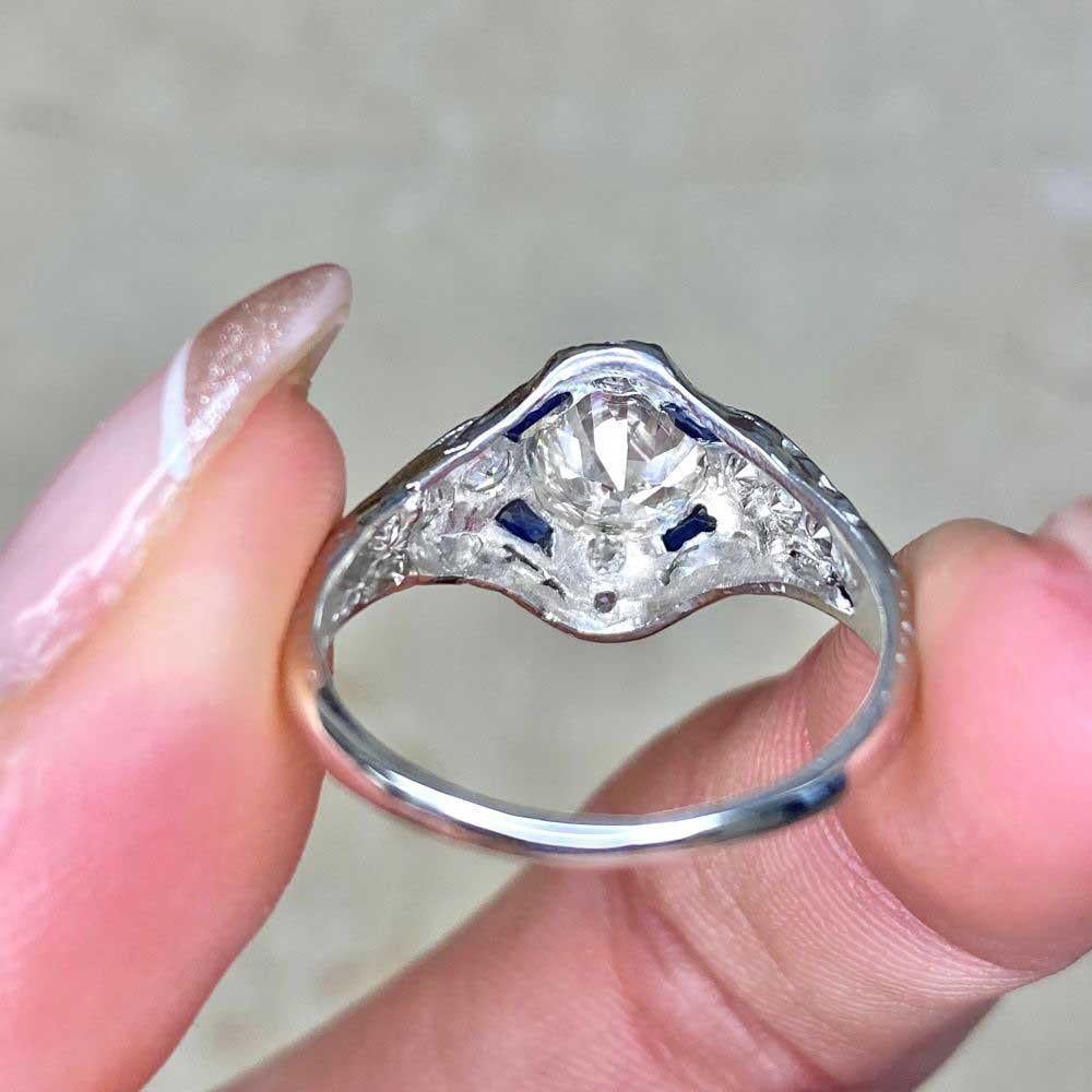 Antique 1.22 Carat Old Euro-Cut Diamond Engagement Ring, I Color, VS1 Clarity For Sale 5