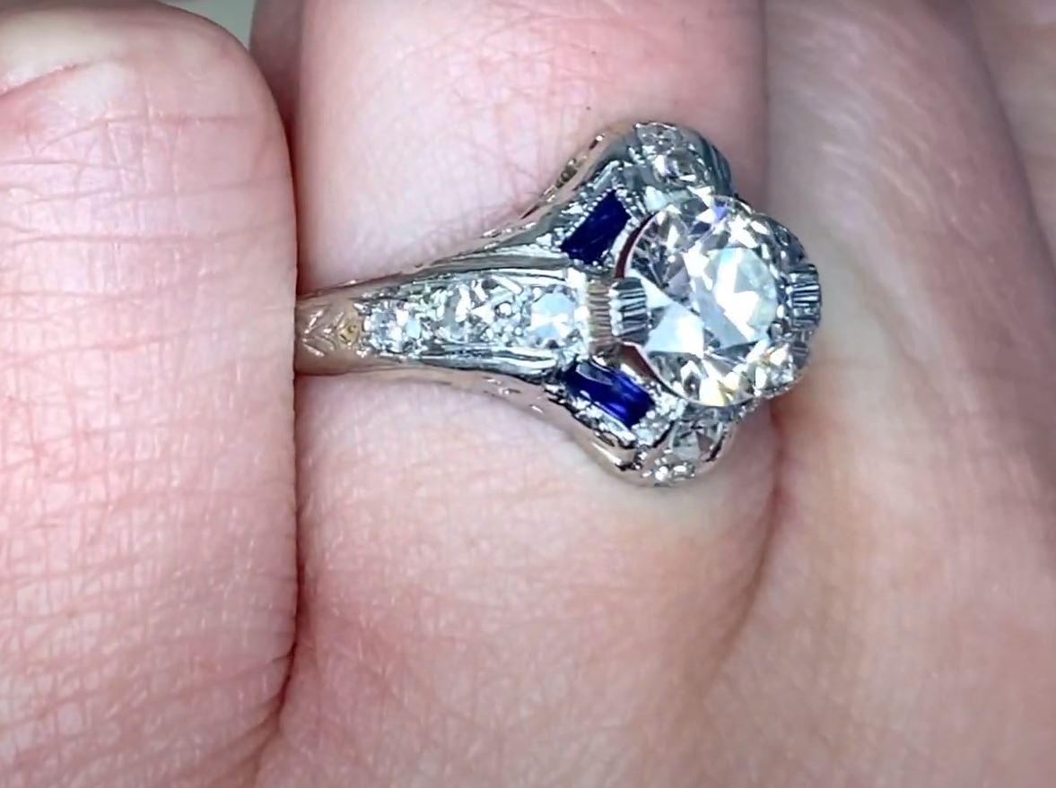 Antique 1.22 Carat Old Euro-Cut Diamond Engagement Ring, I Color, VS1 Clarity In Excellent Condition For Sale In New York, NY