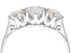 Antique 1.23 Carat Diamond and 18k White Gold Trilogy Ring, Circa 1935