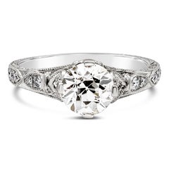Antique Style 1.24 Carats Old European Cut Diamond Engagement Ring
