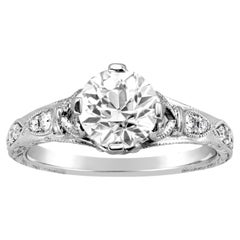 Vintage 1.24 Carats Old European Cut Diamond Engagement Ring