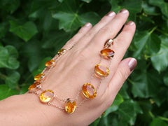 Antique 124.21ct Citrine and Rose Gold Riviere Necklace