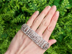 Antique 12.45 Carat Diamond and 18 Carat White Gold Bracelet