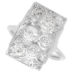 Anillo antiguo de diamantes y platino de 1,25 quilates Circa 1935