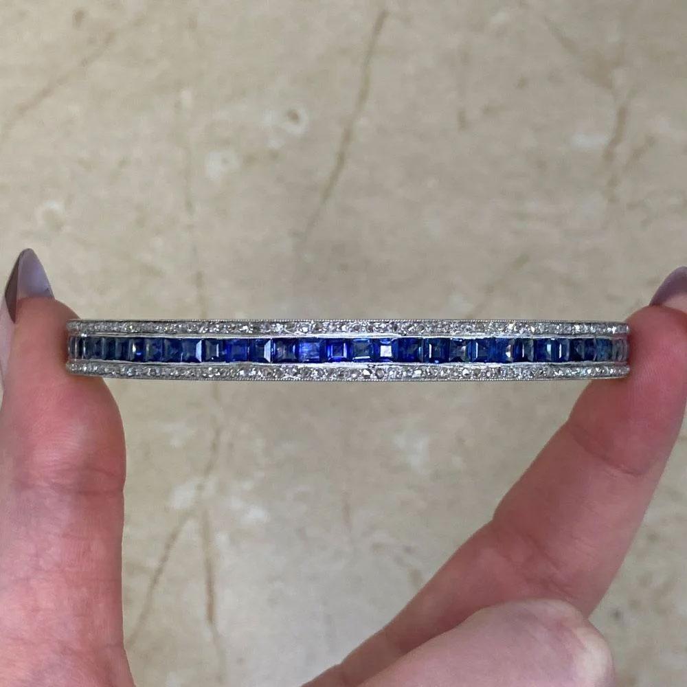 Pulsera antigua de zafiro (aprox. 12,50 quilates) y diamantes (aprox. 1,6 quilates) en Excelente estado para la venta en New York, NY