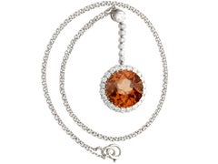 Antique 12.69 Carat Zircon and 1.04 Carat Diamond Necklace