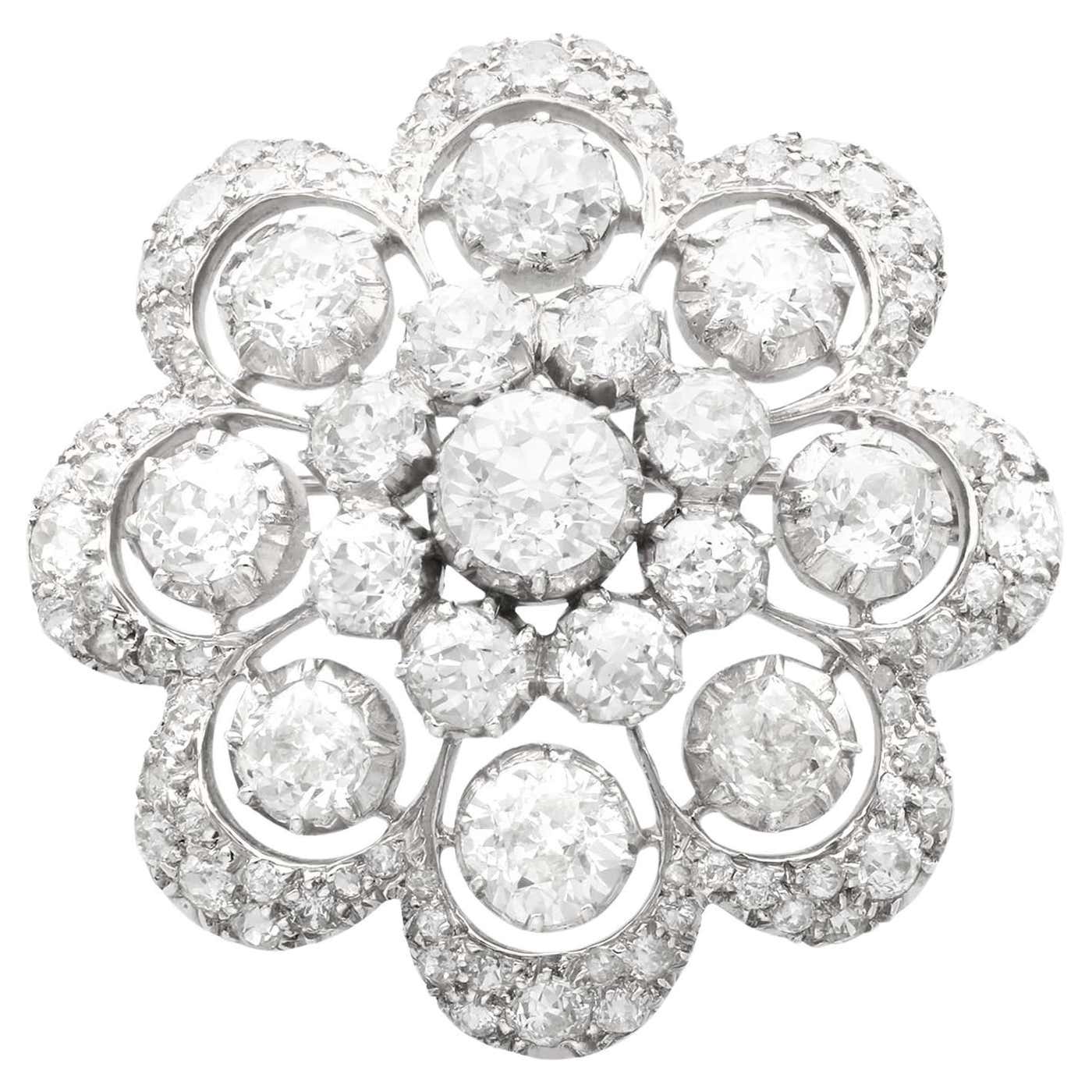 Antique 12.76Ct Diamond and 9k Yellow Gold Brooch Circa 1890 For Sale ...