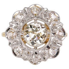 Antique 1.28 Carat Old European Diamond Wedding Yellow Gold Ring EGL USA Antique 1.28 Carat Old European Diamond Wedding Yellow Gold Ring EGL USA