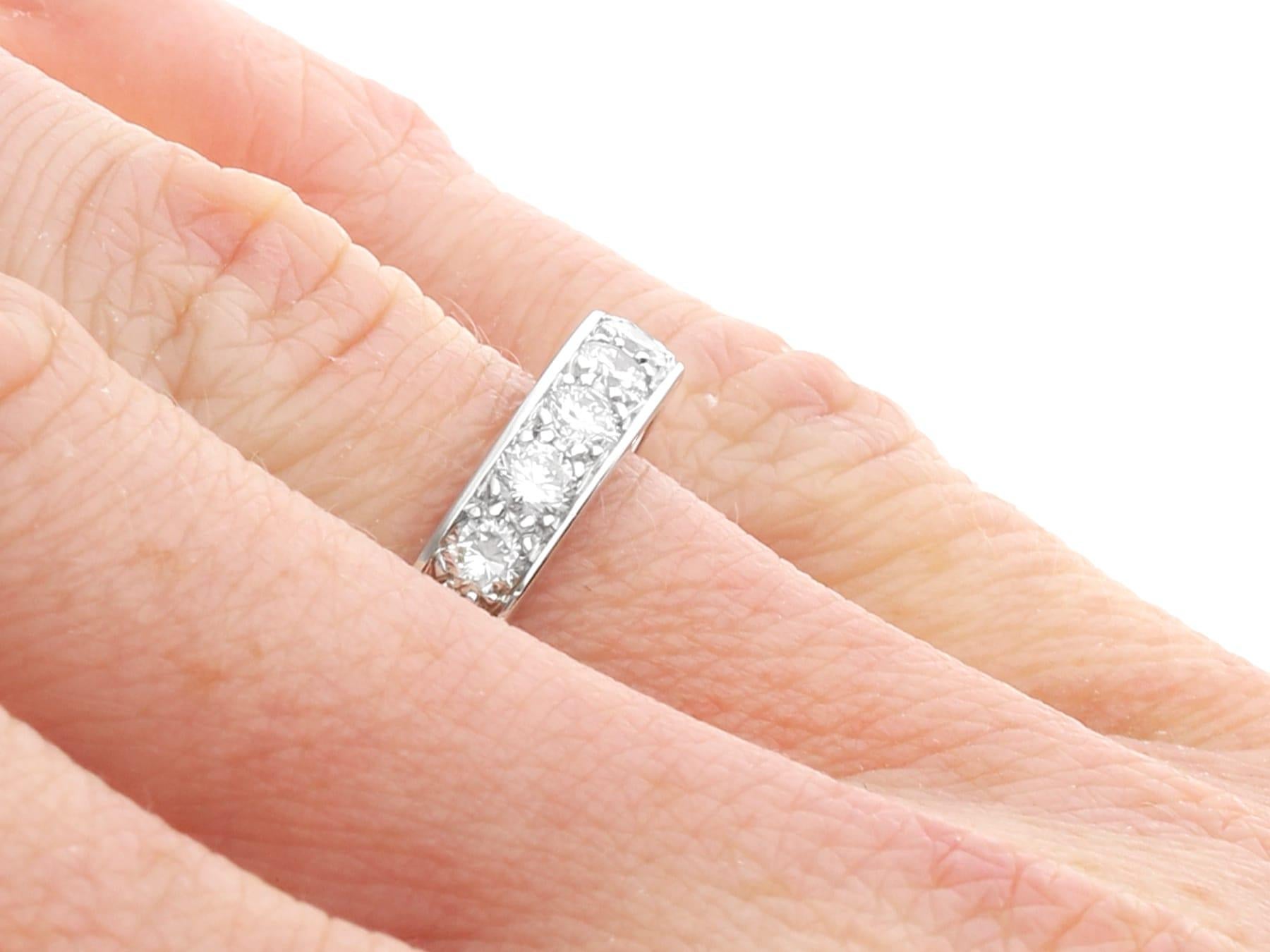 Antique 1.28Ct Diamond and 18k White Gold Full Eternity Ring For Sale 5